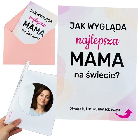 Kartka dla Mamy z Lustrem Jak Wygląda Najlepsza Mama - Prezent dla Mamy na Dzień Matki Urodziny Święta