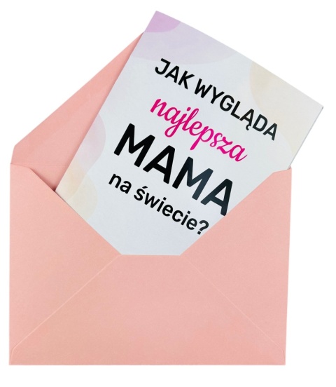 Kartka dla Mamy z Lustrem Jak Wygląda Najlepsza Mama - Prezent dla Mamy na Dzień Matki Urodziny Święta