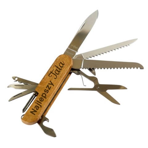 Scyzoryk Multitool 14w1 z Grawerem dla Taty - Prezent na Dzień Ojca Święta Urodziny