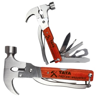 Multitool 8w1 z Grawerem TATA naprawi wszystko - Prezent dla Taty na Dzień Ojca Urodziny Święta