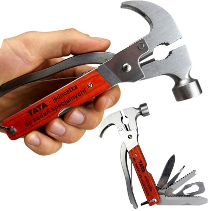 Multitool 8w1 z Grawerem Tata Jednostka Do Zadań Specjalnych- Prezent dla Taty na Dzień Ojca Urodziny Święta