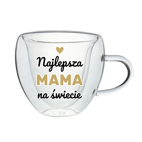 Szklanka Termiczne Serce Najlepsza Mama - prezent dla Mamy na Dzień Mamy Matki Urodziny Święta Kubek