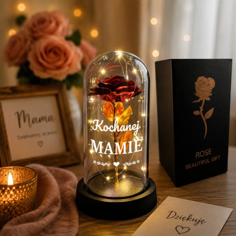 Wieczna Róża Kochanej Mamie- Prezent dla Mamy na Dzień Matki Święta Urodziny