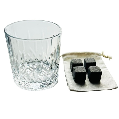 Zestaw do Whisky z Grawerem dla Taty - Prezent dla Taty na Dzień Ojca Święta Urodziny Szklanka + Kamienie