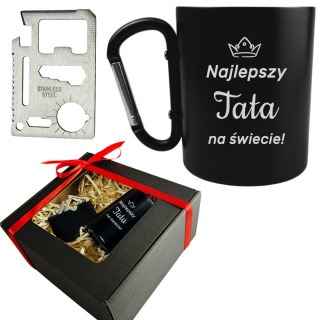 Kubek z Karabińczykiem + Karta Przeżycia Zestaw dla Taty - Prezent dla Taty na Dzień Ojca Święta Urodziny
