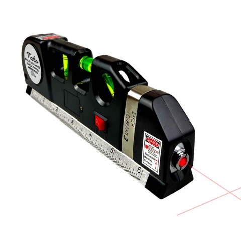 Zestaw dla Taty Poziomica Laserowa z Miarką + Latarka Czołówka - Prezent dla Taty na Dzień Ojca Święta Urodziny