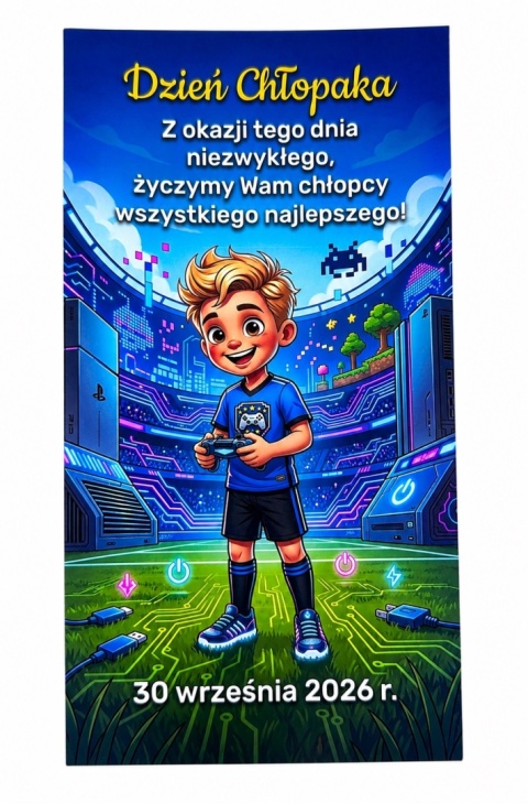 Brelok Gracza z Dzwonkiem + Życzenia - Prezent na Dzień Chłopaka do Szkoły Przedszkola Klasy dla Chłopca