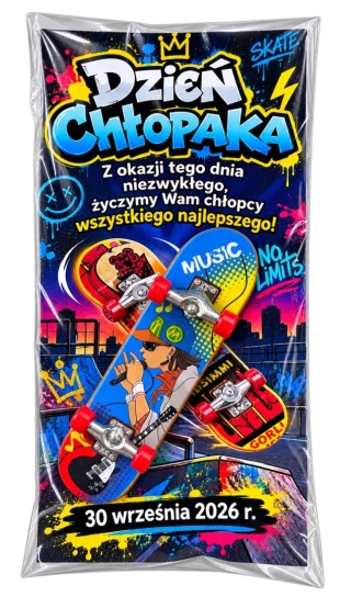 Mini Deskorolka na Palce Fingerboard + Życzenia - Prezent na Dzień Chłopaka do Szkoły Przedszkola Klasy