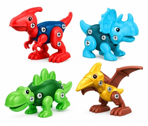 Dinozaury do Skręcania 2szt. + Życzenia - Prezent na Dzień Chłopaka do Przedszkola Szkoły