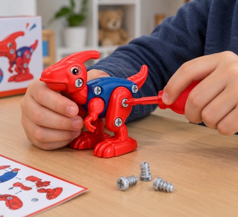 Dinozaury do Skręcania 2szt. + Życzenia - Prezent na Dzień Chłopaka do Przedszkola Szkoły