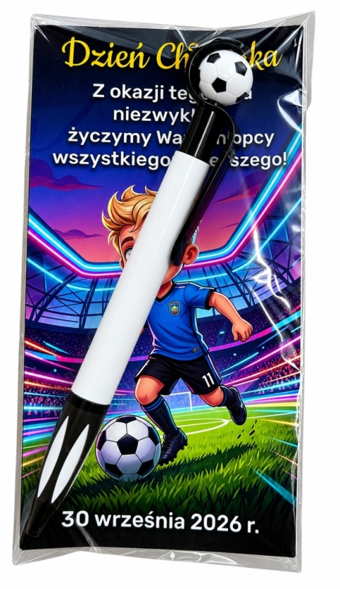 Długopis Kręcąca Piłka + Życzenia - prezent na Dzień Chłopaka szkoła przedszkole