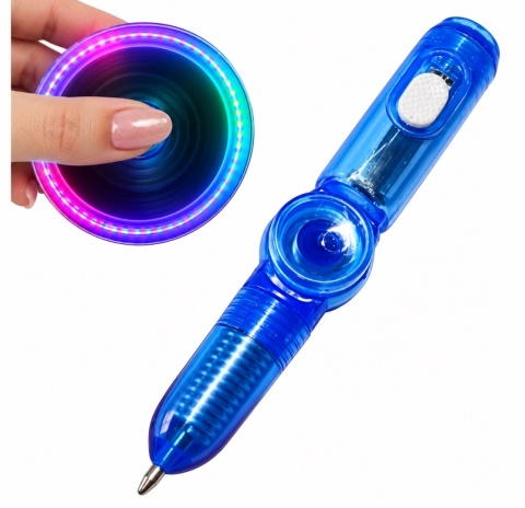 Świecący Długopis Fidget Spinner + Życzenia - Prezent na Dzień Chłopaka Szkoła Przedszkole