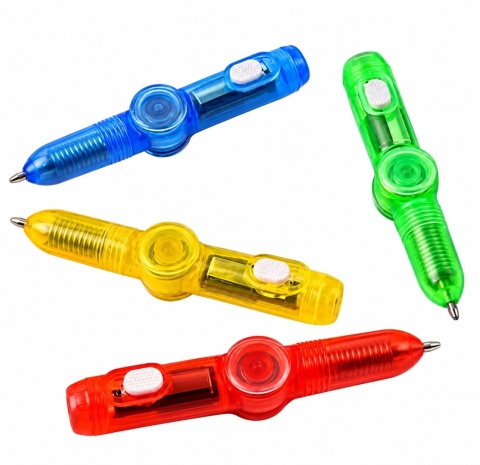 Świecący Długopis Fidget Spinner + Życzenia - Prezent na Dzień Chłopaka Szkoła Przedszkole