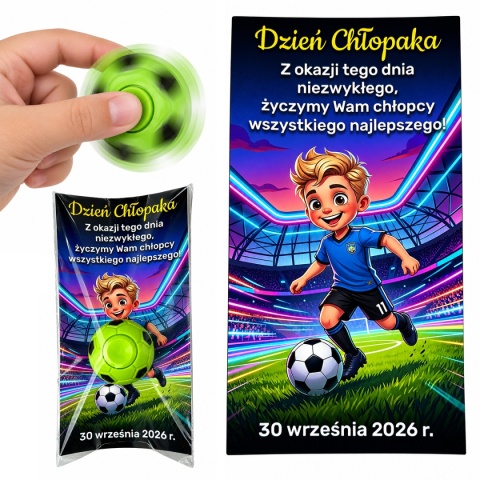 Fidget Spinner Piłka + Życzenia - prezent na Dzień Chłopaka szkoła przedszkole