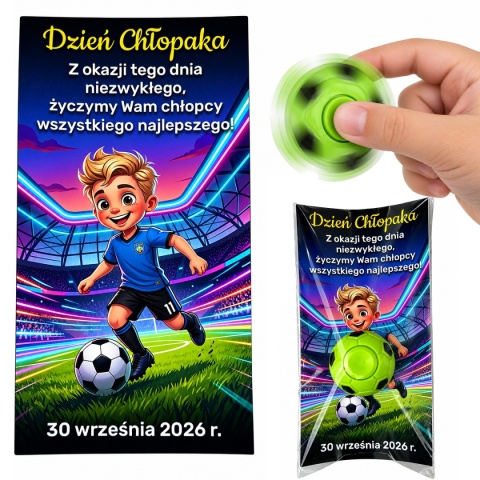 Fidget Spinner Piłka + Życzenia - prezent na Dzień Chłopaka szkoła przedszkole