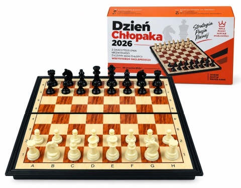 Szachy Magnetyczne + Życzenia - Prezent na Dzień Chłopaka do Szkoły Pracy Przedszkola Klasy dla Kolegów Chłopców