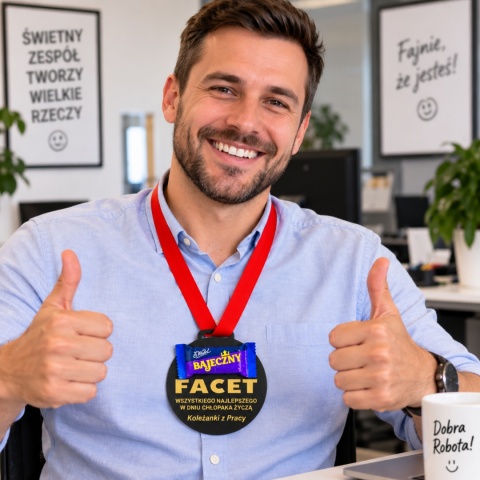 Medal Bajeczny Facet - prezent na Dzień Chłopaka dla Kolegi z Pracy Szkoły