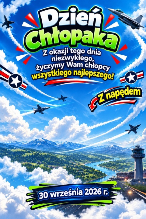 Metalowy Odrzutowiec z Napędem + Życzenia - Prezent na Dzień Chłopaka do Szkoły Przedszkola Klasy