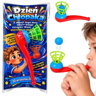 Fajka Dmuchajka z Piłką + Życzenia - Śmieszny Prezent na Dzień Chłopaka Przedszkole Szkoła