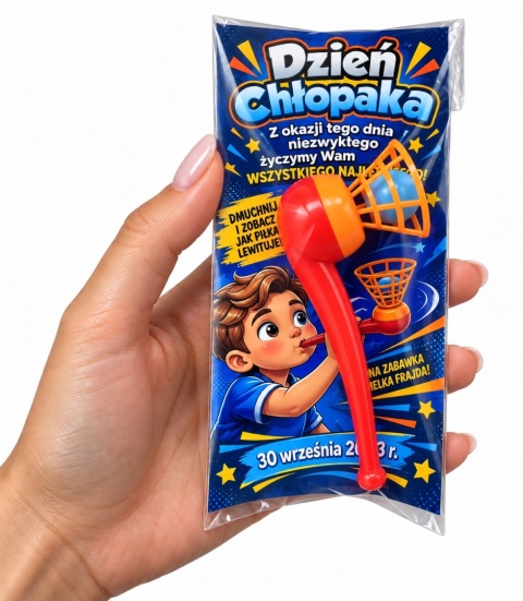 Fajka Dmuchajka z Piłką + Życzenia - Śmieszny Prezent na Dzień Chłopaka Przedszkole Szkoła