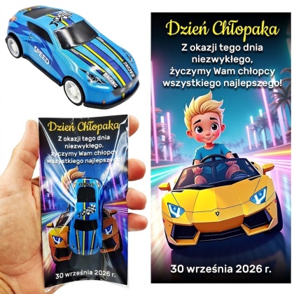 Resorak z Napędem + Życzenia - Prezent na Dzień Chłopaka Przedszkole Szkoła Autko Samochodzik