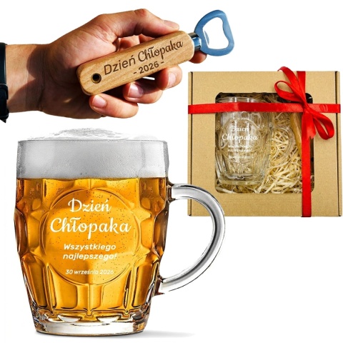 Zestaw do Piwa Kufel + Otwieracz - prezent na Dzień Chłopaka