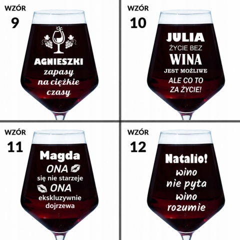 Kieliszek do Wina z Grawerem - Prezent na Urodziny Święta dla Przyjaciółki Dziewczyny Żony