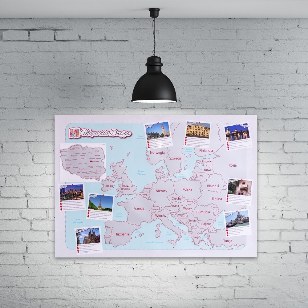 Mapa Zdrapka Europa dla Dwojga - ulepszona zdrapka