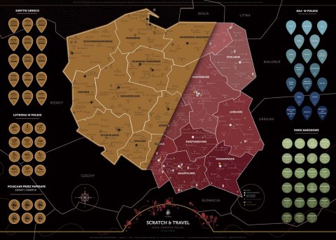 Mapa zdrapka Polska Mapa zdrapka Polska