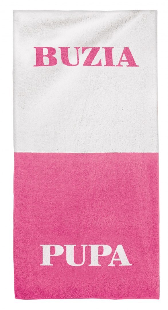 Ręcznik Buzia-Pupa wersja biało-różowa