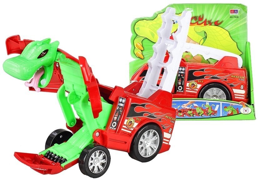 Auto Straż Transformacja Smok 2w1 Wóz Strażacki Auto Straż Transformacja Smok 2w1 Wóz Strażacki