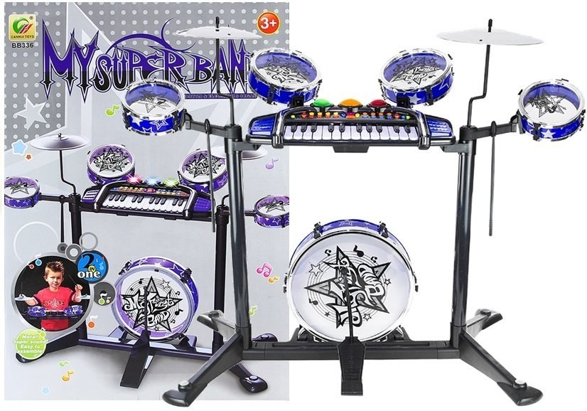 Duży Zestaw Perkusja + Keyboard 2w1 70 cm x 85 cm Duży Zestaw Perkusja + Keyboard 2w1 70 cm x 85 cm
