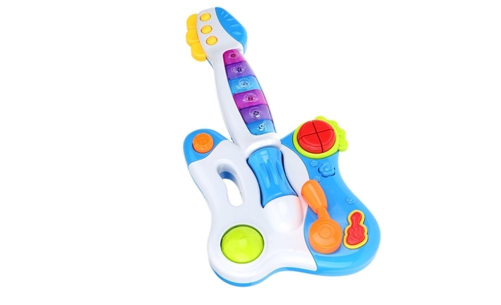 Interaktywna Gitara Pianinko Gra Świeci Niebieska Interaktywna Gitara Pianinko Gra Świeci Niebieska