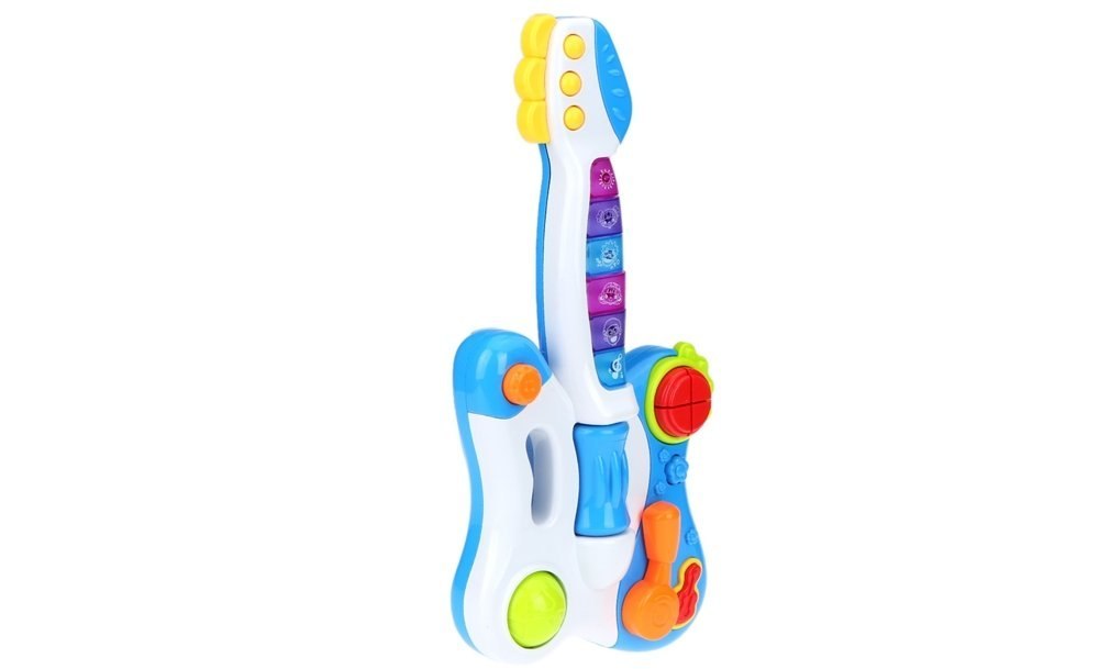 Interaktywna Gitara Pianinko Gra Świeci Niebieska Interaktywna Gitara Pianinko Gra Świeci Niebieska