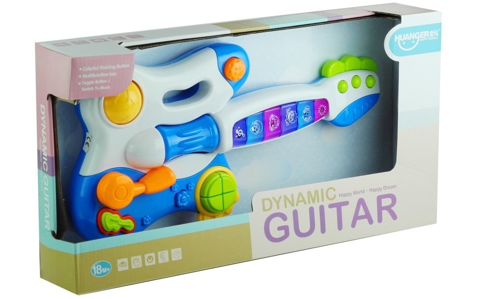 Interaktywna Gitara Pianinko Gra Świeci Niebieska Interaktywna Gitara Pianinko Gra Świeci Niebieska