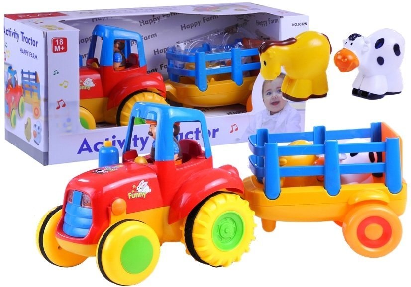 Traktor Przyczepa Zwierzątka Gra Świeci Odgłosy Traktor Przyczepa Zwierzątka Gra Świeci Odgłosy