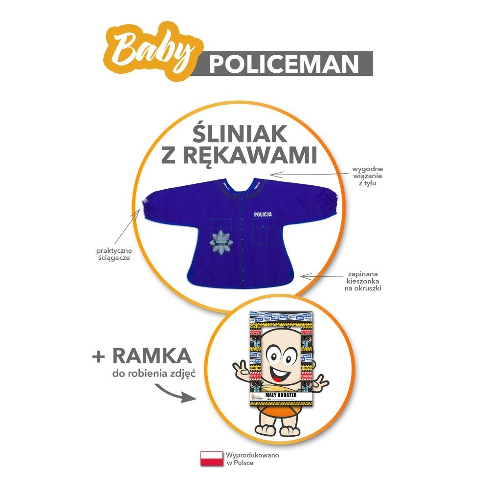 Baby Policeman (PL) - Śliniak z rękawami