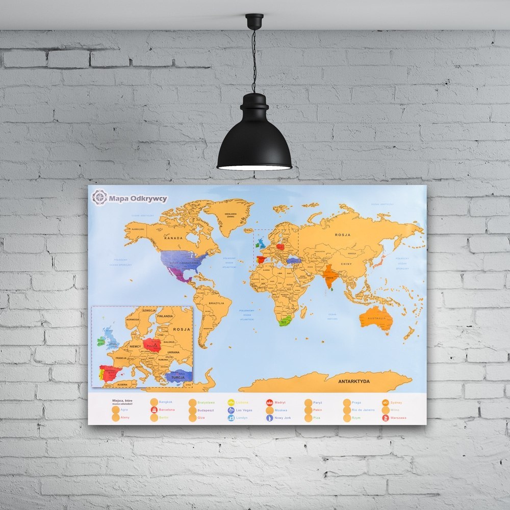 Mapa Odkrywcy - Świat (PL) - ulepszona zdrapka