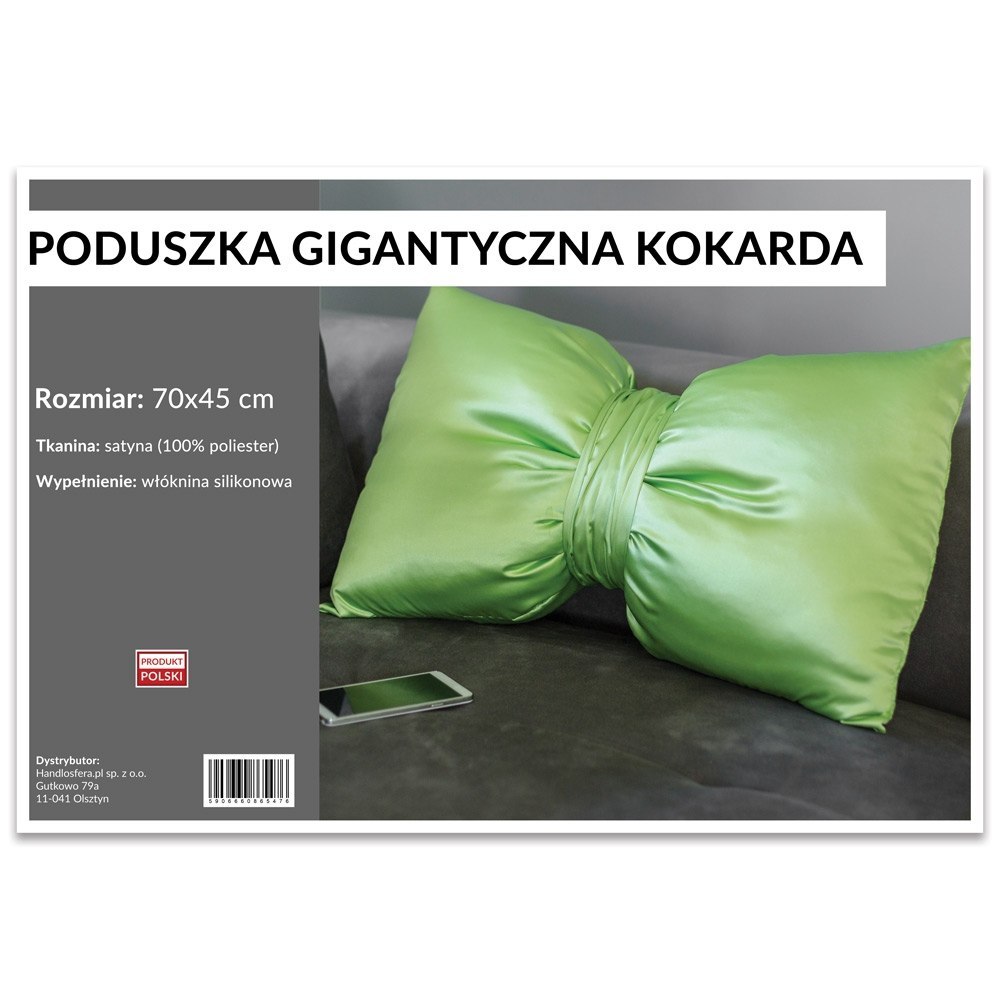 Poduszka Gigantyczna Kokarda - Pistacjowa