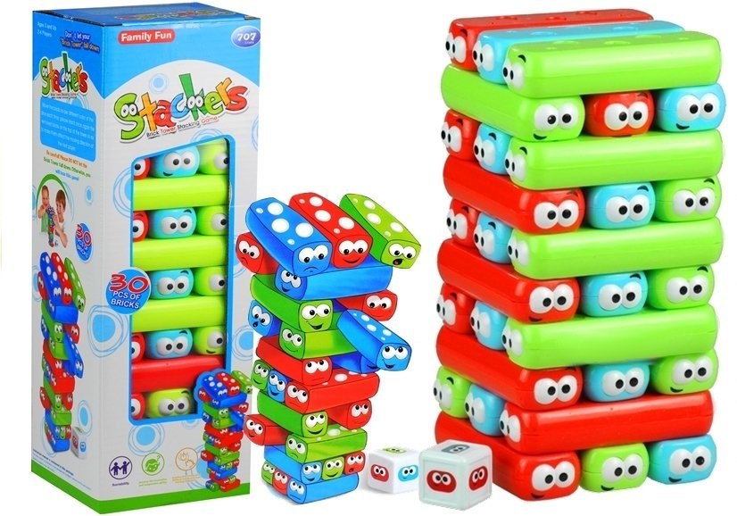 Gra Zręcznościowa Wieża Jenga z Klockami Robakami Gra Zręcznościowa Wieża Jenga z Klockami Robakami