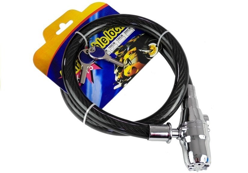 Zabezpieczenie Zapięcie do Roweru Motoru z Alarmem 100cm 2710 Zabezpieczenie Zapięcie do Roweru Motoru z Alarmem 100cm 2710