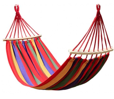 Hamak z listwą duży 320x150cm kolorowe pasy Hamak z listwą duży 320x150cm kolorowe pasy