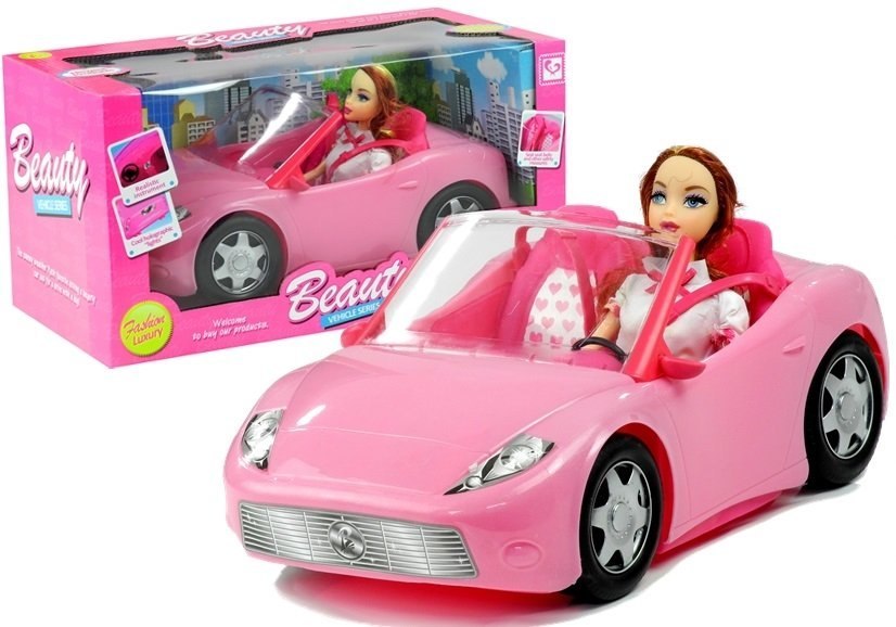 Lalka w Podróży Kabrioletem Auto dla Lalki Lalka w Podróży Kabrioletem Auto dla Lalki