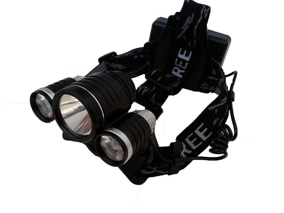 Latarka Czołowa na głowę, rowerowa CREE T6 +2 x XP-E Q5 AKU 2743 Latarka Czołowa na głowę, rowerowa CREE T6 +2 x XP-E Q5 AKU 2743