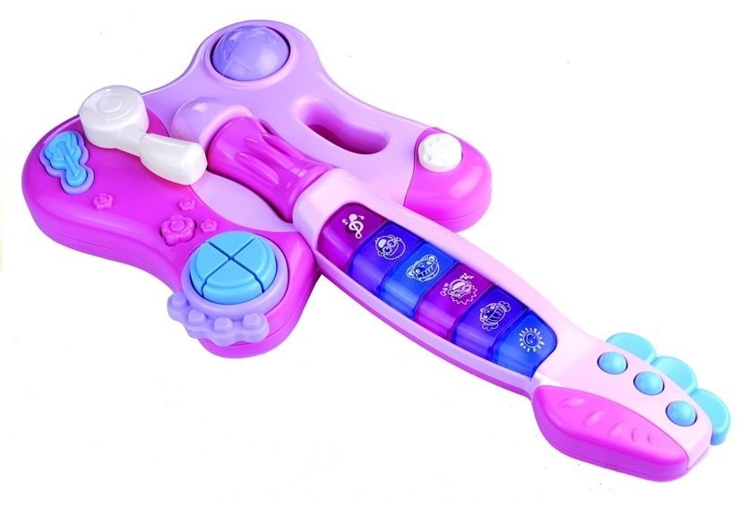 Interaktywna Gitara Pianinko Gra + Świeci Różowa Interaktywna Gitara Pianinko Gra + Świeci Różowa