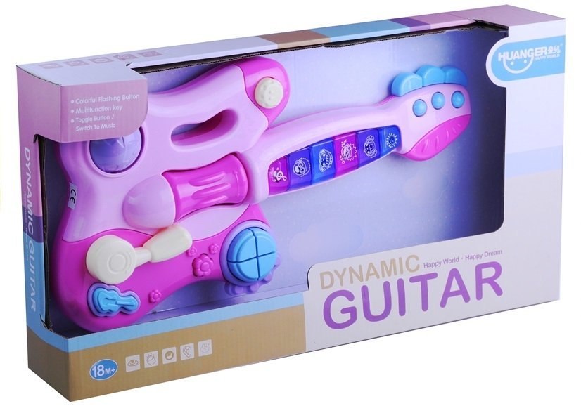 Interaktywna Gitara Pianinko Gra + Świeci Różowa Interaktywna Gitara Pianinko Gra + Świeci Różowa