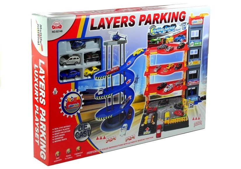 Parking Poziomowy Tor Winda 4 Autka Helikopter Parking Poziomowy Tor Winda 4 Autka Helikopter