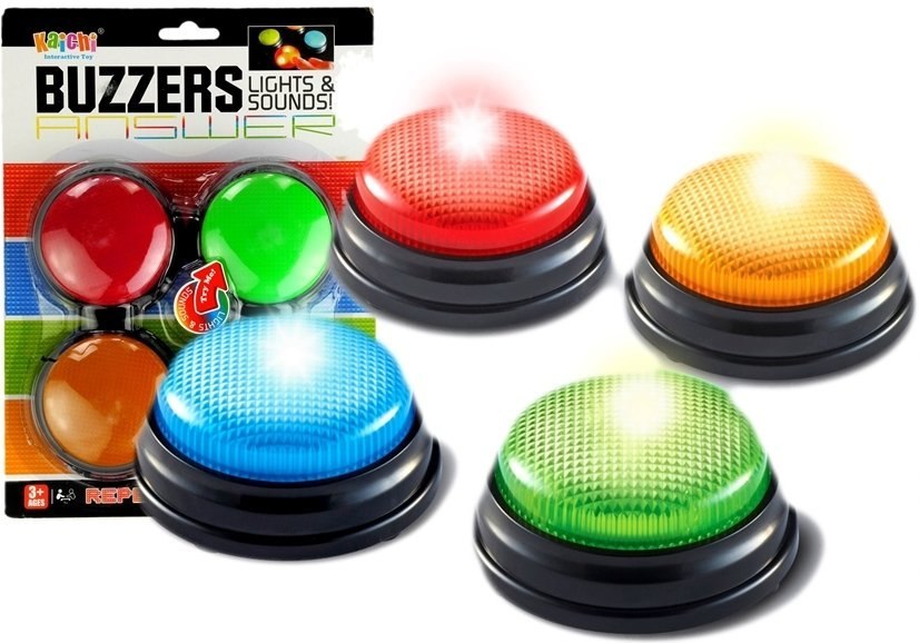 Zestaw Buzzers 4 Światełka Światło Dźwięk 4 Kolory Zestaw Buzzers 4 Światełka Światło Dźwięk 4 Kolory