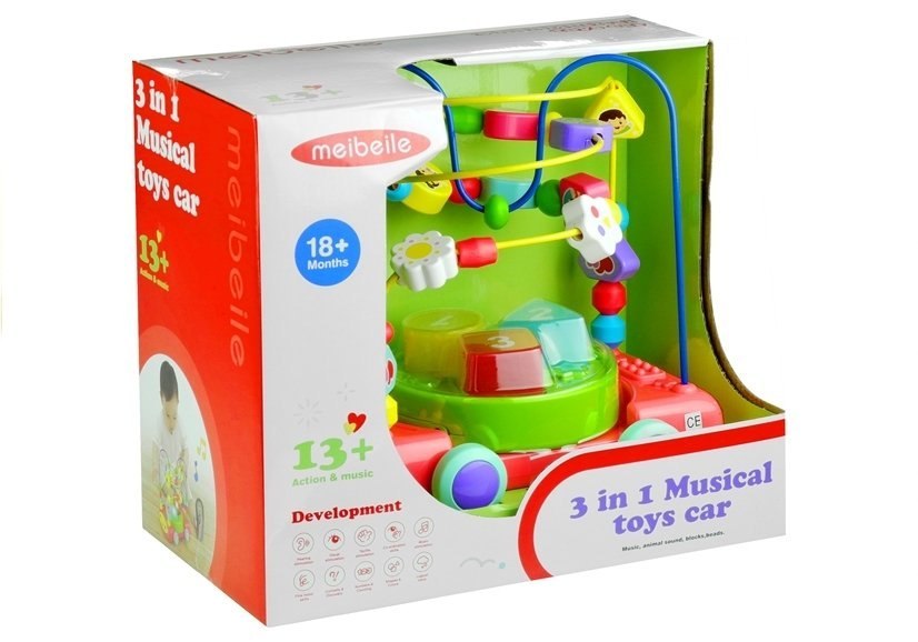 Kolorowa Przeplatanka 3 w 1 Sorter Muzyczne Autko Kolorowa Przeplatanka 3 w 1 Sorter Muzyczne Autko