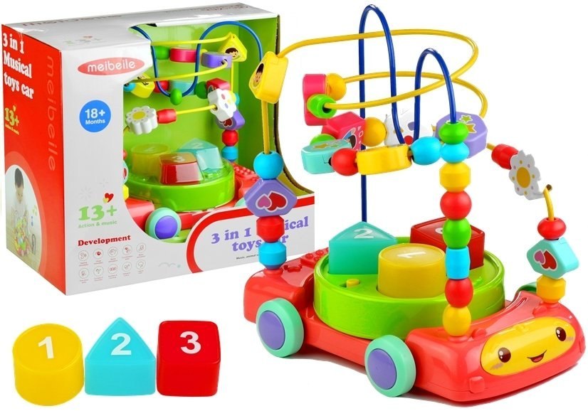 Kolorowa Przeplatanka 3 w 1 Sorter Muzyczne Autko Kolorowa Przeplatanka 3 w 1 Sorter Muzyczne Autko